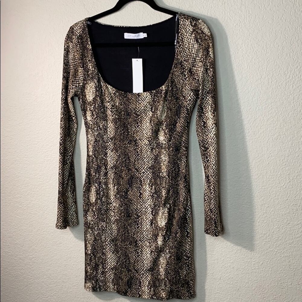 All In Favor Snakeskin Ribbed Dress